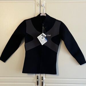 Women's Black & Charcoal Neoprene Ski Jacket with Front Zip